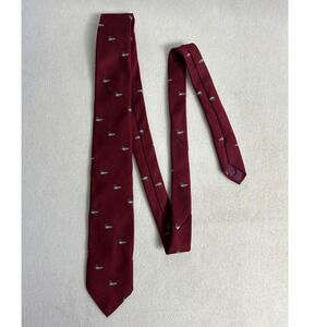 Preppy Windsor Shirt Company VTG Mens Burgundy Mallard Duck Embroidered Silk Tie
